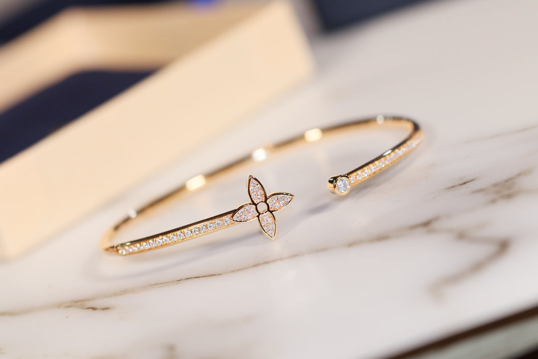 [Eterna Jewels]IDYLLE GOLD OPEN BRACELET DIAMOND PAVED