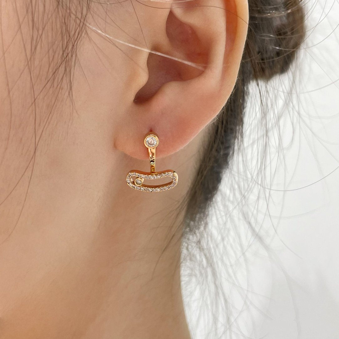 [Eterna Jewels]MOVE UNO PINK GOLD DIAMOND EARRINGS
