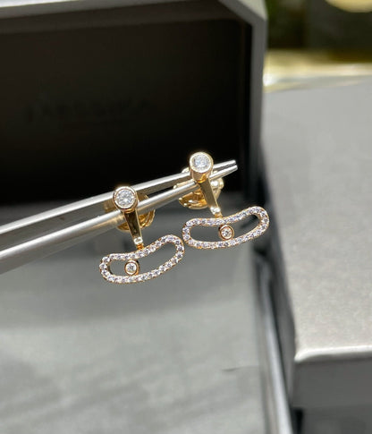 [Eterna Jewels]MOVE UNO PINK GOLD DIAMOND EARRINGS