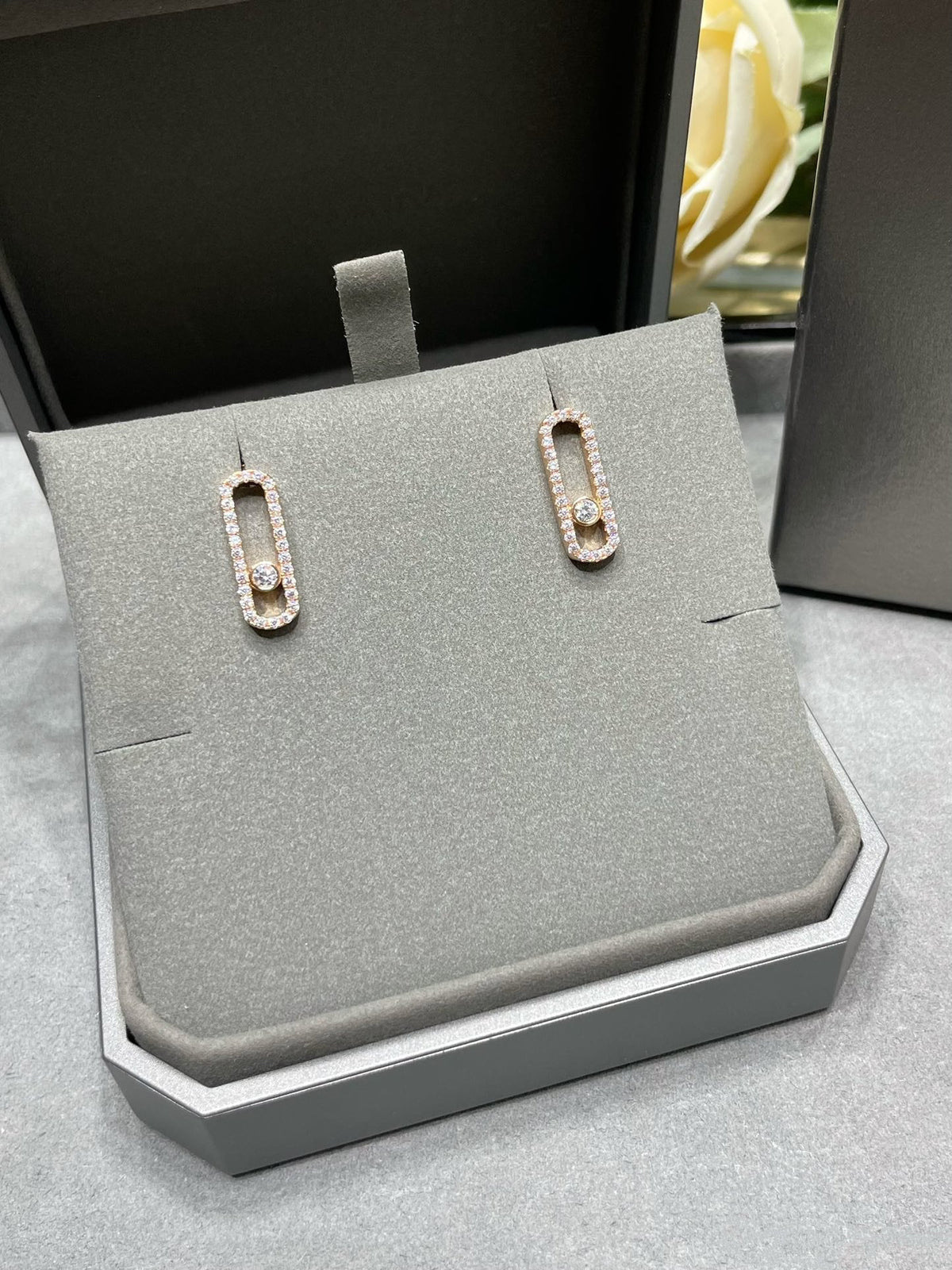 [Eterna Jewels]MOVE UNO STUD DIAMOND PAVED EARRINGS