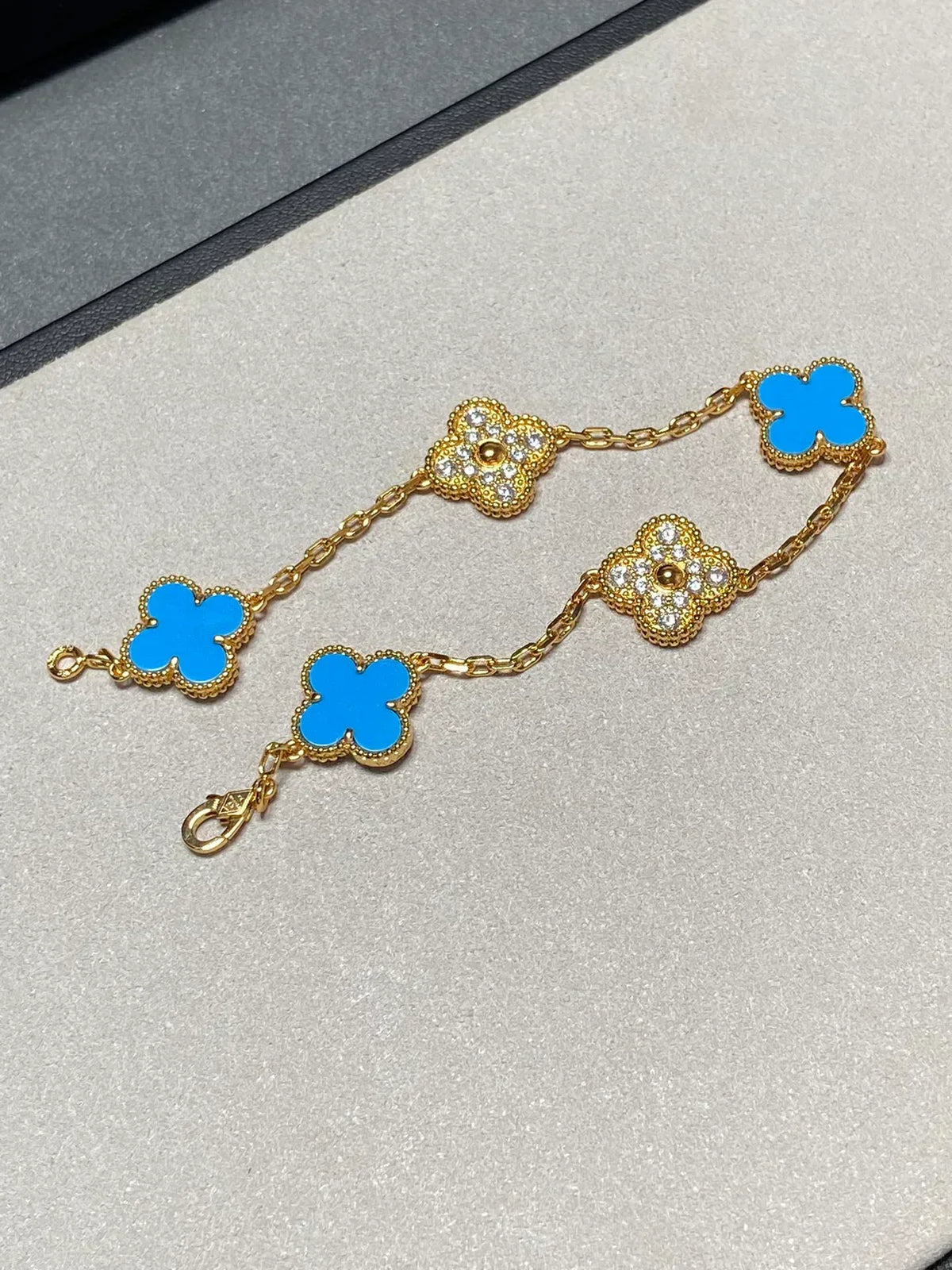 [Eterna Jewels] CLOVER 5 MOTIF BLUE AGATE BRACELET COLLECTION
