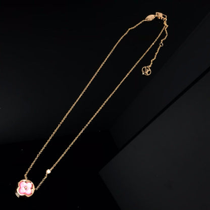 [Eterna Jewels]COLOR BLOSSOM PINK MOP SUN GOLD NECKLACE