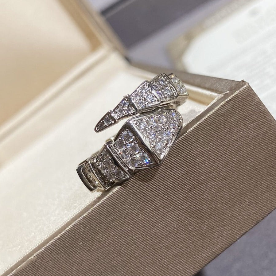 [Eterna Jewels]SERPENTI LARGE RING SILVER DIAMOND PAVED