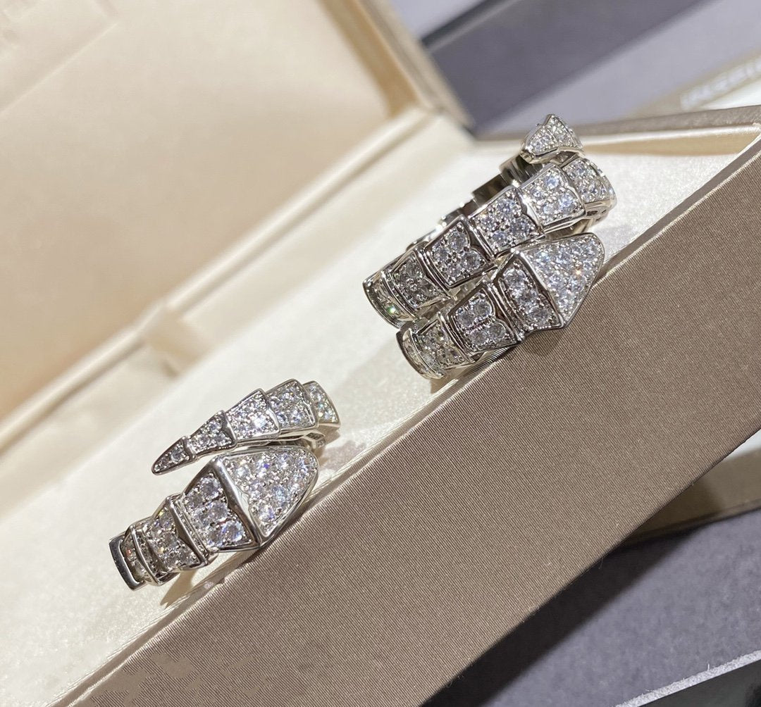 [Eterna Jewels]SERPENTI LARGE RING SILVER DIAMOND PAVED