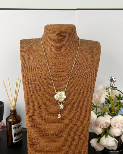 [Eterna Jewels]Cloud Pearl Mother-of-Pearl Diamond Chain Pendant Necklace