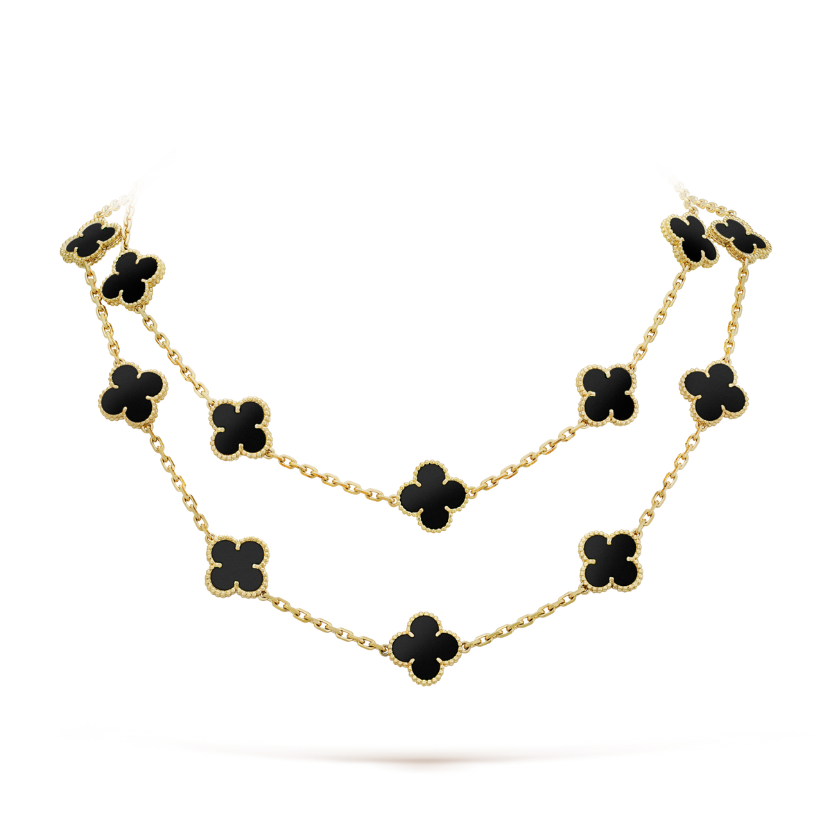 [Eterna Jewels]CLOVER 20 MOTIFS ONYX NECKLACE
