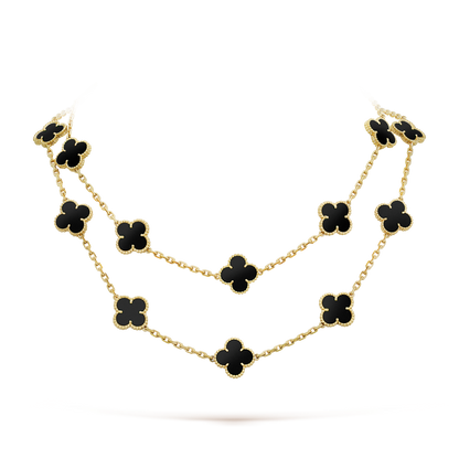 [Eterna Jewels]CLOVER 20 MOTIFS ONYX NECKLACE