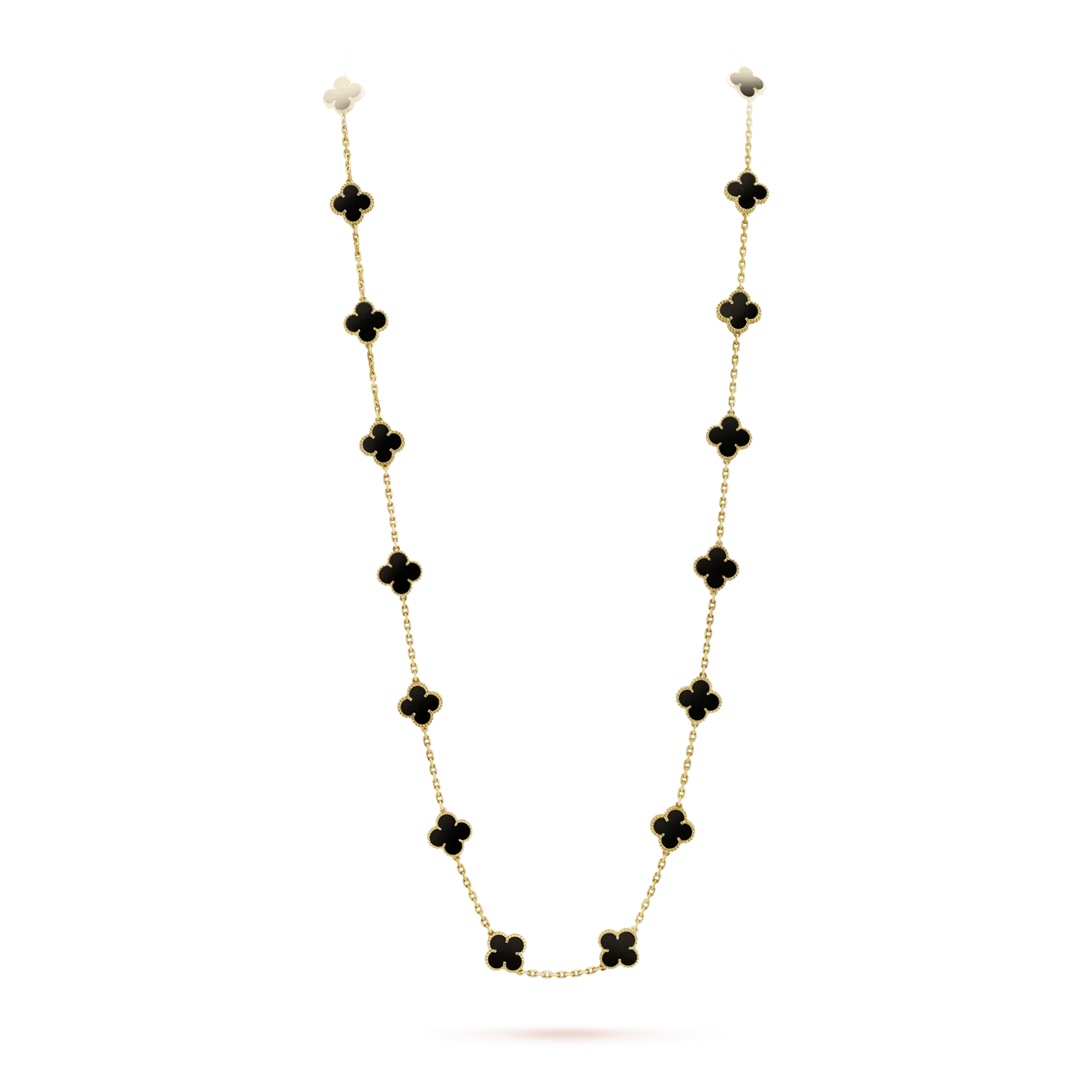 [Eterna Jewels]CLOVER 20 MOTIFS ONYX NECKLACE