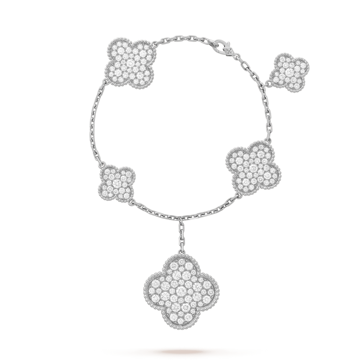 [Eterna Jewels]CLOVER 6 MOTIFS SILVER DIAMOND BRACELET