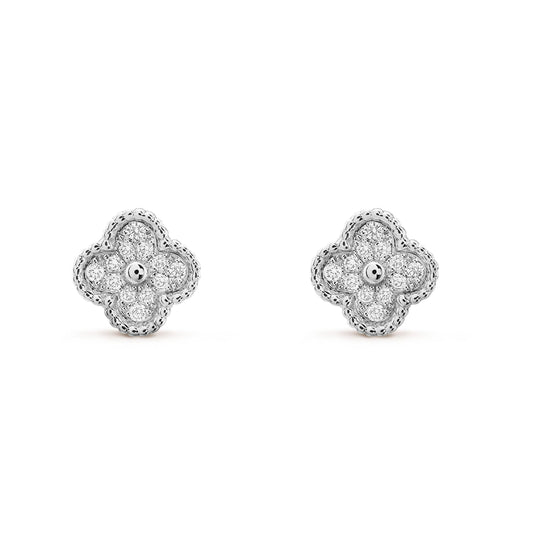 [Eterna Jewels]CLOVER MINI DIAMOND STUD EARRINGS