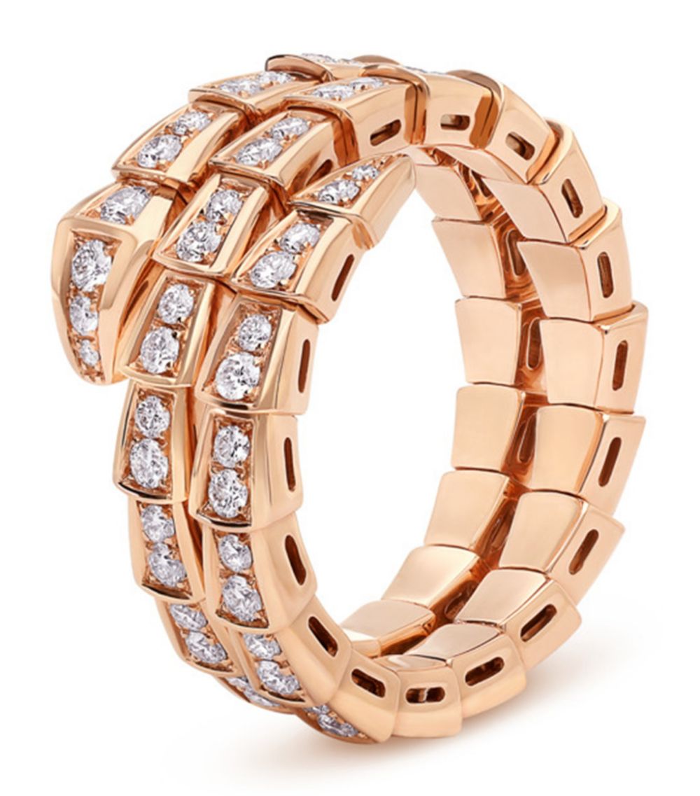 [Eterna Jewels]SERPENTI RING PINK GOLD DIAMOND DOUBLE ROW