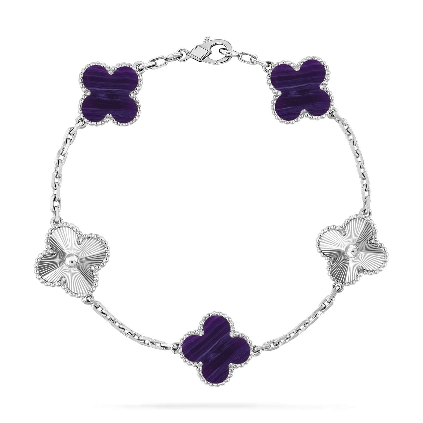 [Eterna Jewels]CLOVER 5 MOTIF PURPLE STRIPES BRACELET COLLECTION