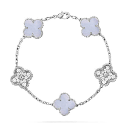 [Eterna Jewels] CLOVER 5 MOTIF PURPLE CHALCEDONY BRACELET COLLECTION