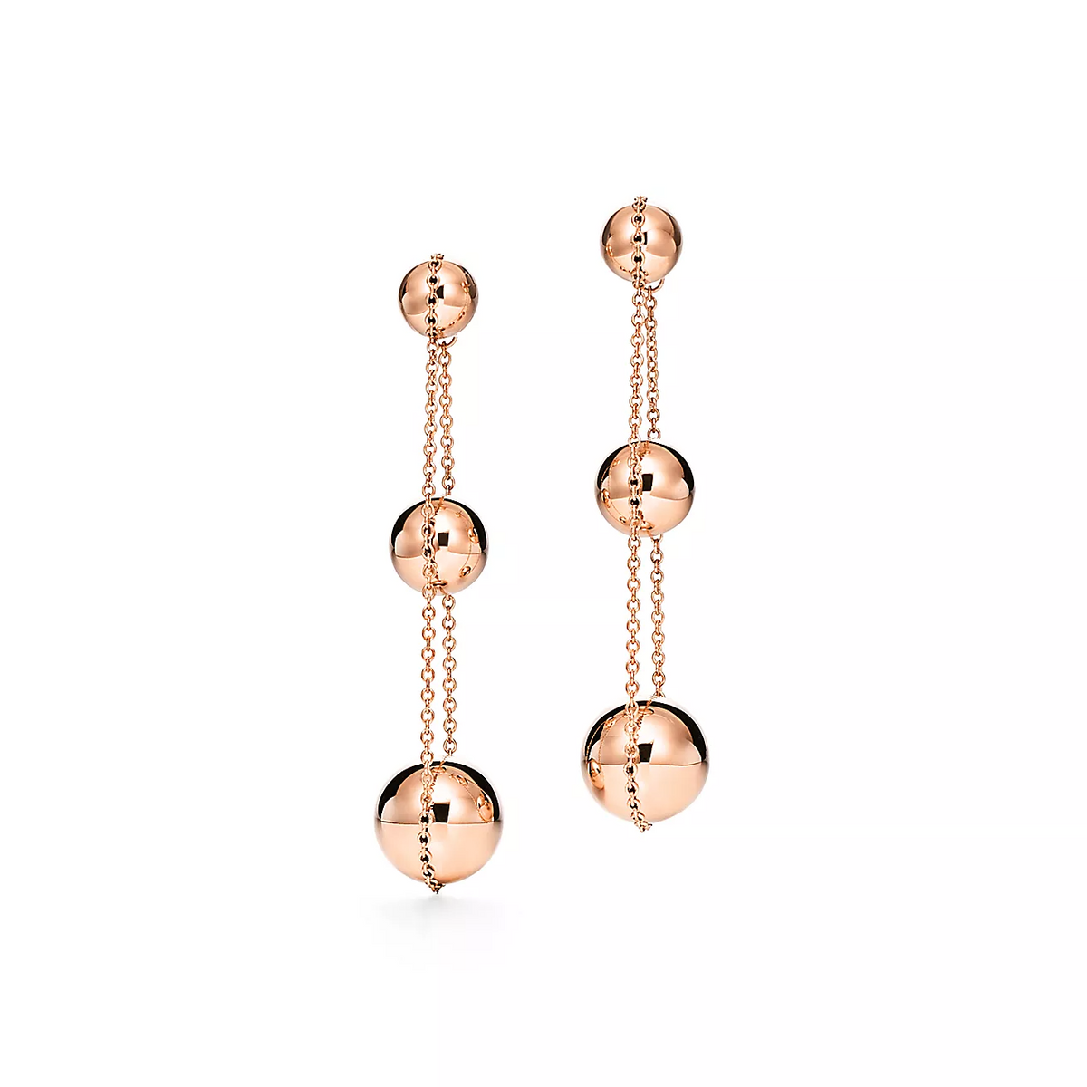 [Eterna Jewels]TRIPLE DROP PINK GOLD EARRINGS