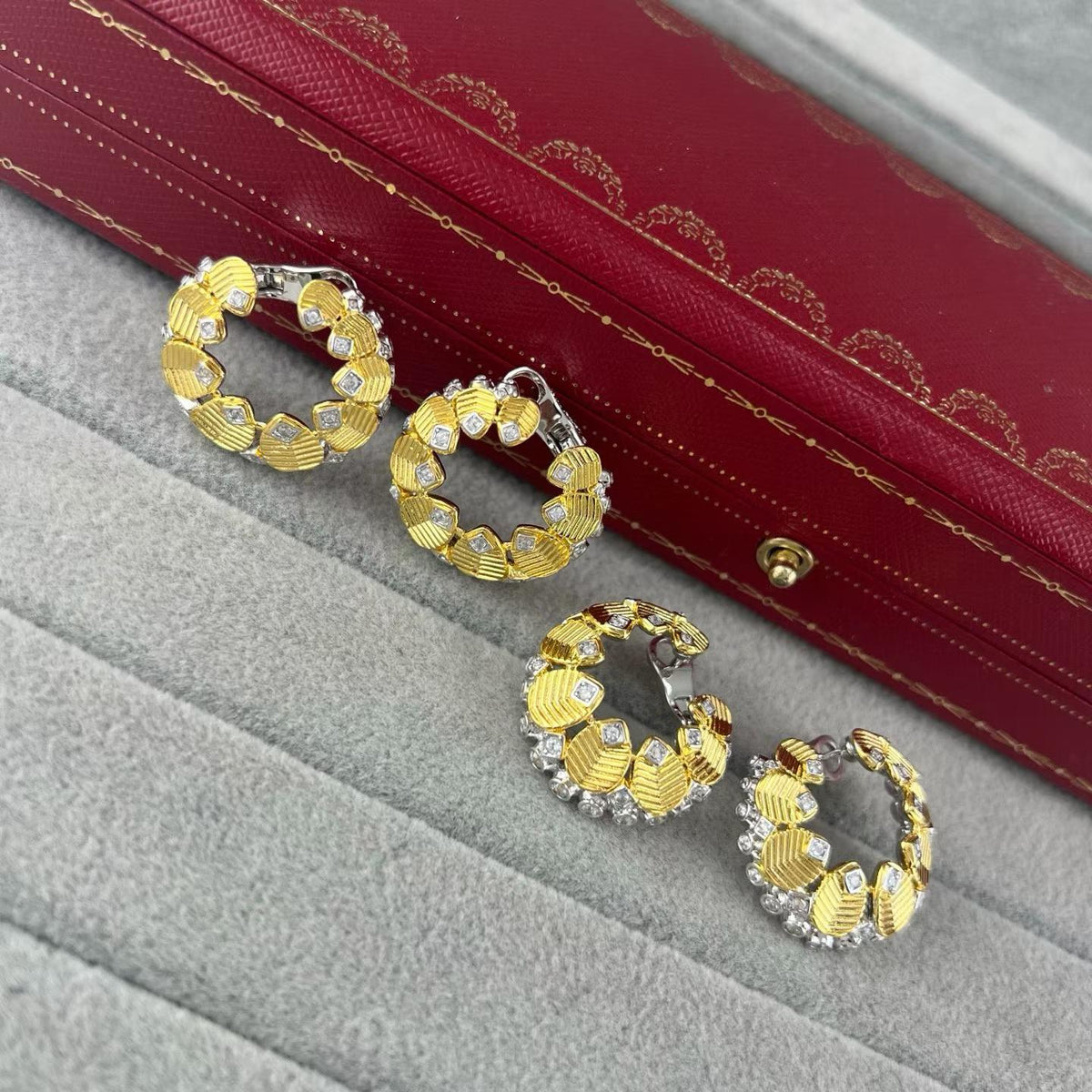 [Eterna Jewels]COFFEE BEAN TWO-TONE EAR CUFFS
