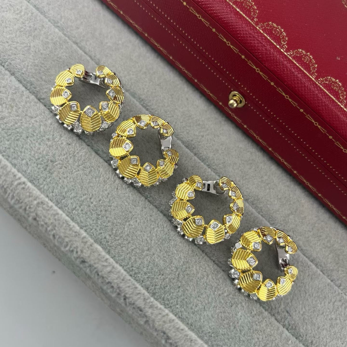 [Eterna Jewels]COFFEE BEAN TWO-TONE EAR CUFFS