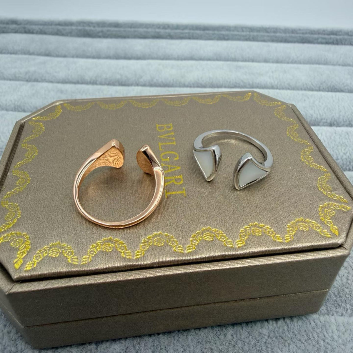 [Eterna Jewels]FAN SHAPE DOUBLE SHELL OPEN RING