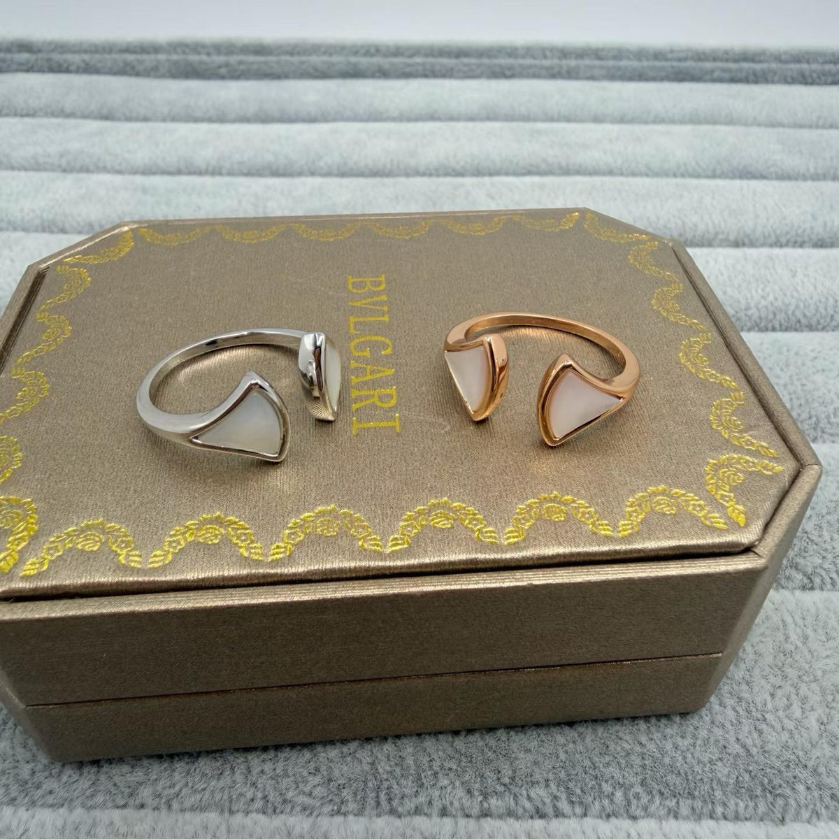 [Eterna Jewels]FAN SHAPE DOUBLE SHELL OPEN RING