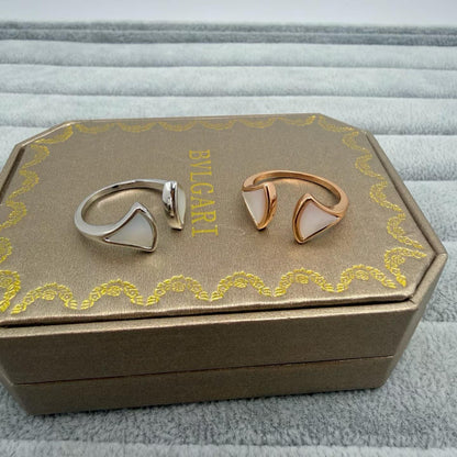 [Eterna Jewels]FAN SHAPE DOUBLE SHELL OPEN RING