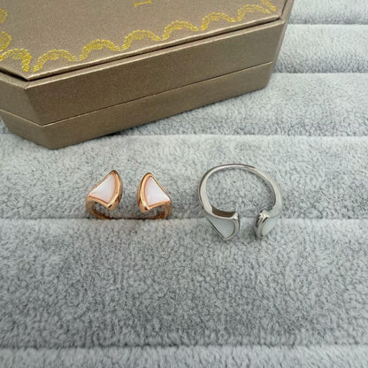 [Eterna Jewels]FAN SHAPE DOUBLE SHELL OPEN RING
