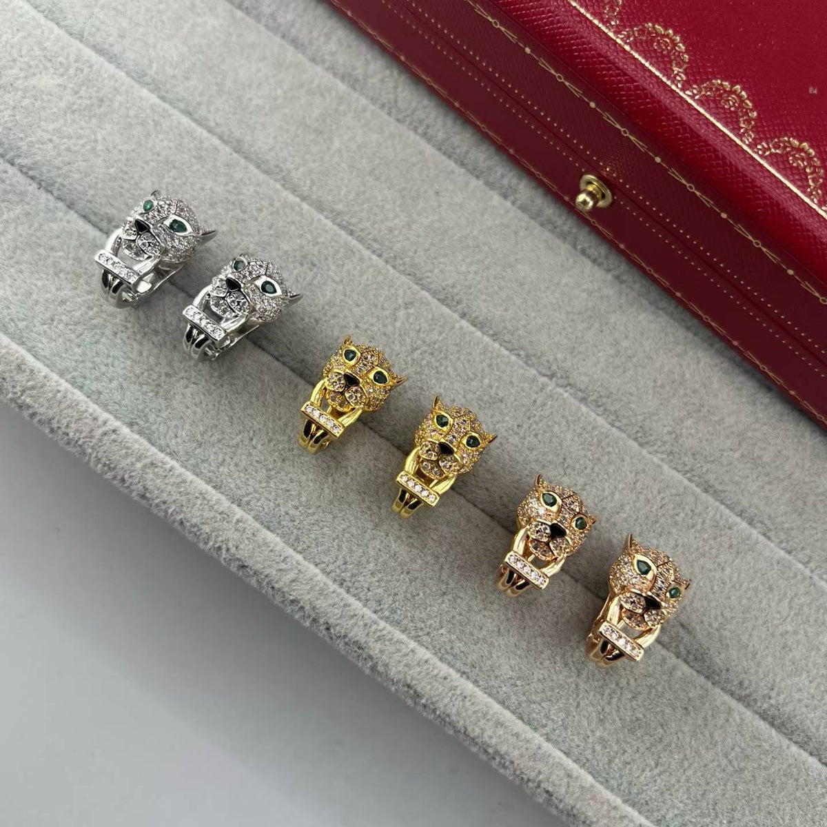 [Eterna Jewels]FULL PAVE LEOPARD HEAD EAR CUFFS