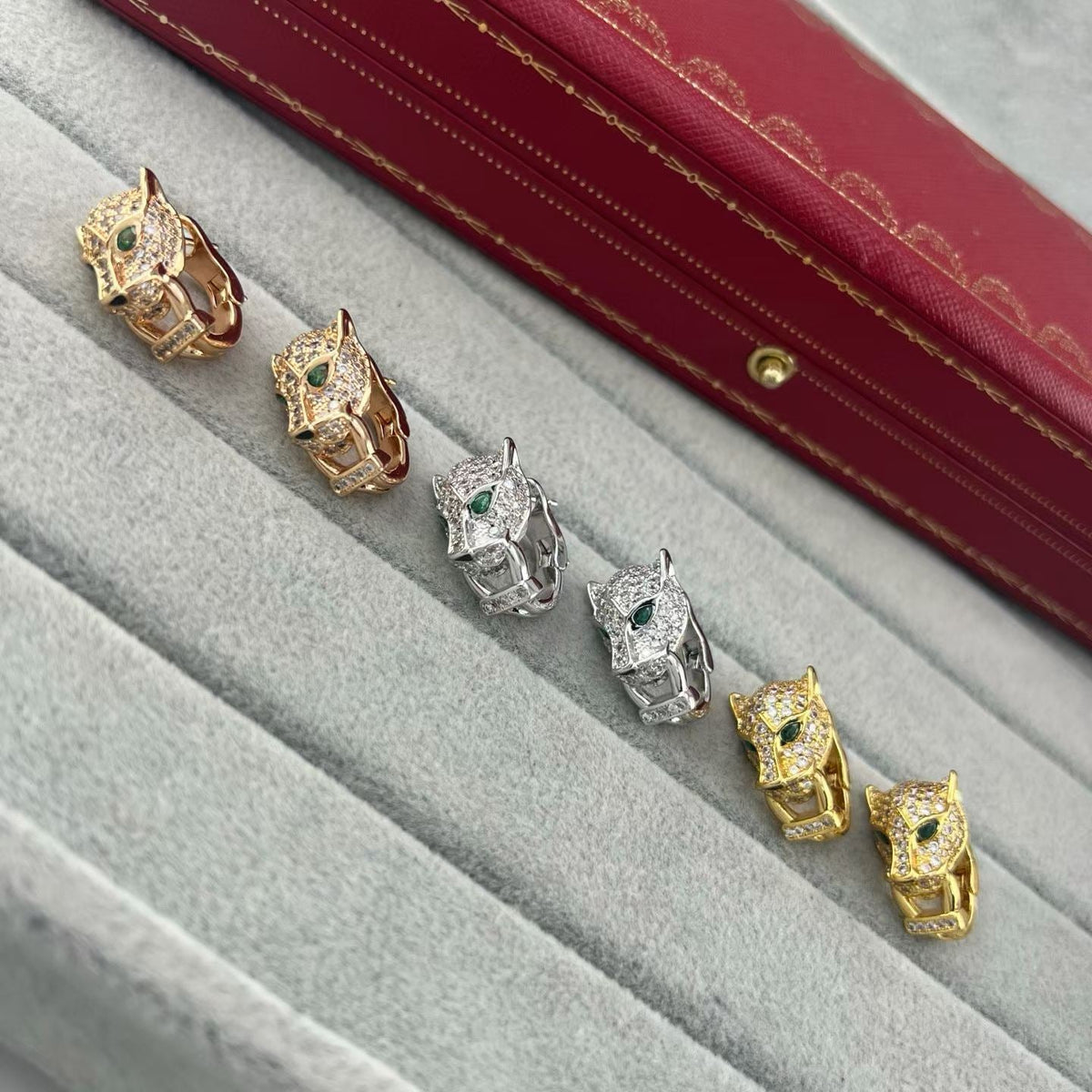 [Eterna Jewels]FULL PAVE LEOPARD HEAD EAR CUFFS