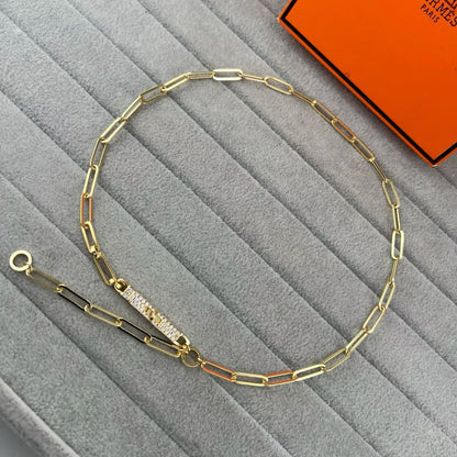 [Eterna Jewels]FULL PAVE PIG NOSE CLASP NECKLACE