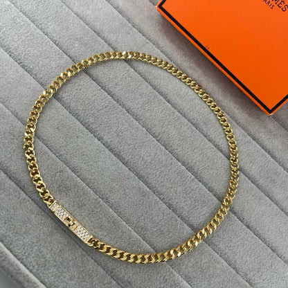 [Eterna Jewels]FULL PAVE PIG NOSE BELT NECKLACE
