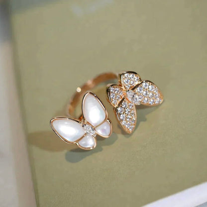 [Eterna Jewels]TWIN BUTTERFLY DIAMOND MOP RING