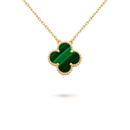 [Eterna Jewels]CLOVER 15MM MALACHITE SINGLE FLOWER  NECKLACE