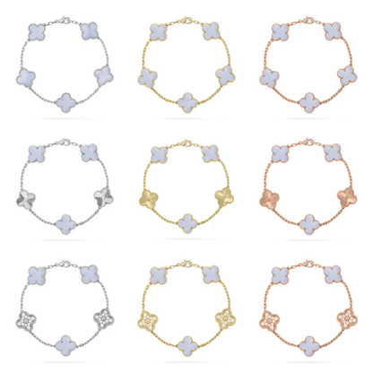 [Eterna Jewels] CLOVER 5 MOTIF PURPLE CHALCEDONY BRACELET COLLECTION