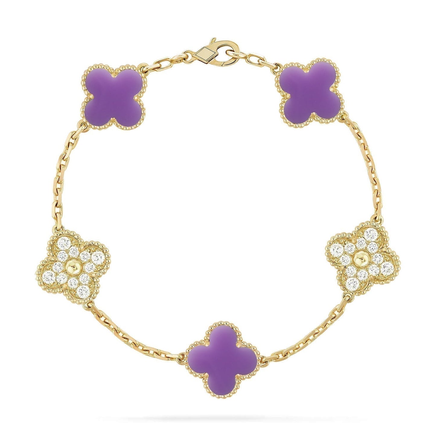 [Eterna Jewels]CLOVER 5 MOTIF LIGHT PURPLE BRACELET COLLECTION