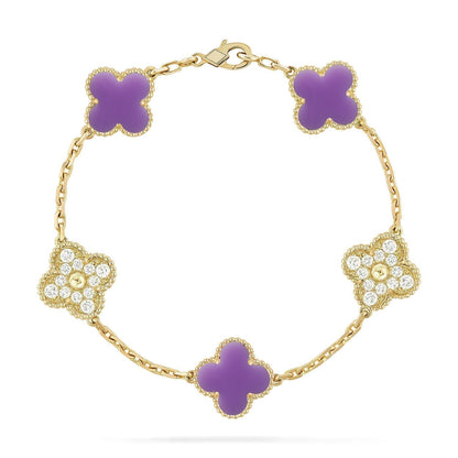 [Eterna Jewels]CLOVER 5 MOTIF LIGHT PURPLE BRACELET COLLECTION