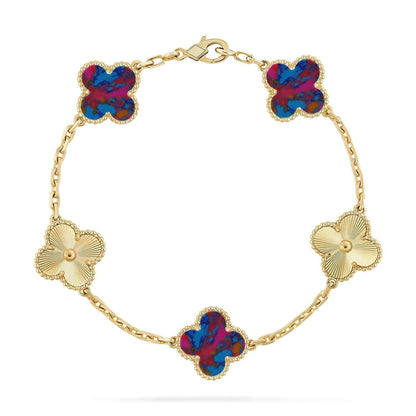 [Eterna Jewels]CLOVER 5 MOTIF COLOR GEMSTONES BRACELET COLLECTION