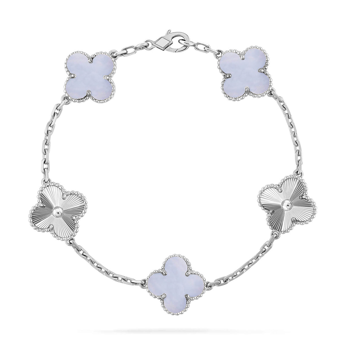 [Eterna Jewels] CLOVER 5 MOTIF PURPLE CHALCEDONY BRACELET COLLECTION