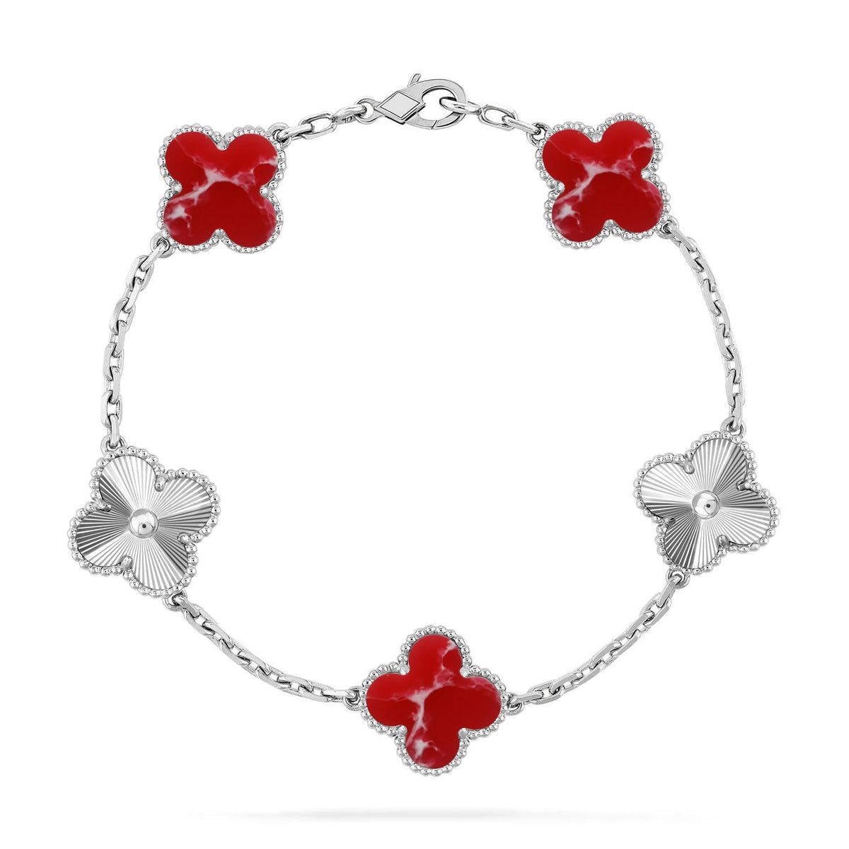 [Eterna Jewels]CLOVER 5 MOTIF RED PATTERN BRACELET COLLECTION