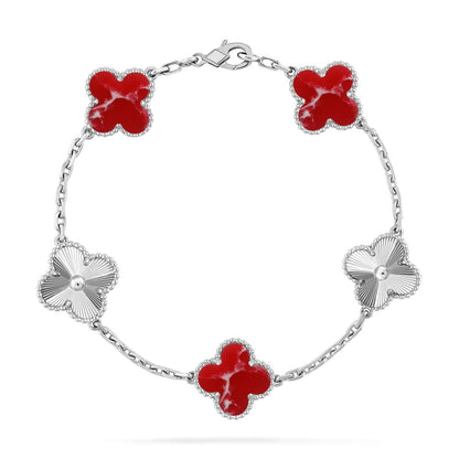 [Eterna Jewels]CLOVER 5 MOTIF RED PATTERN BRACELET COLLECTION