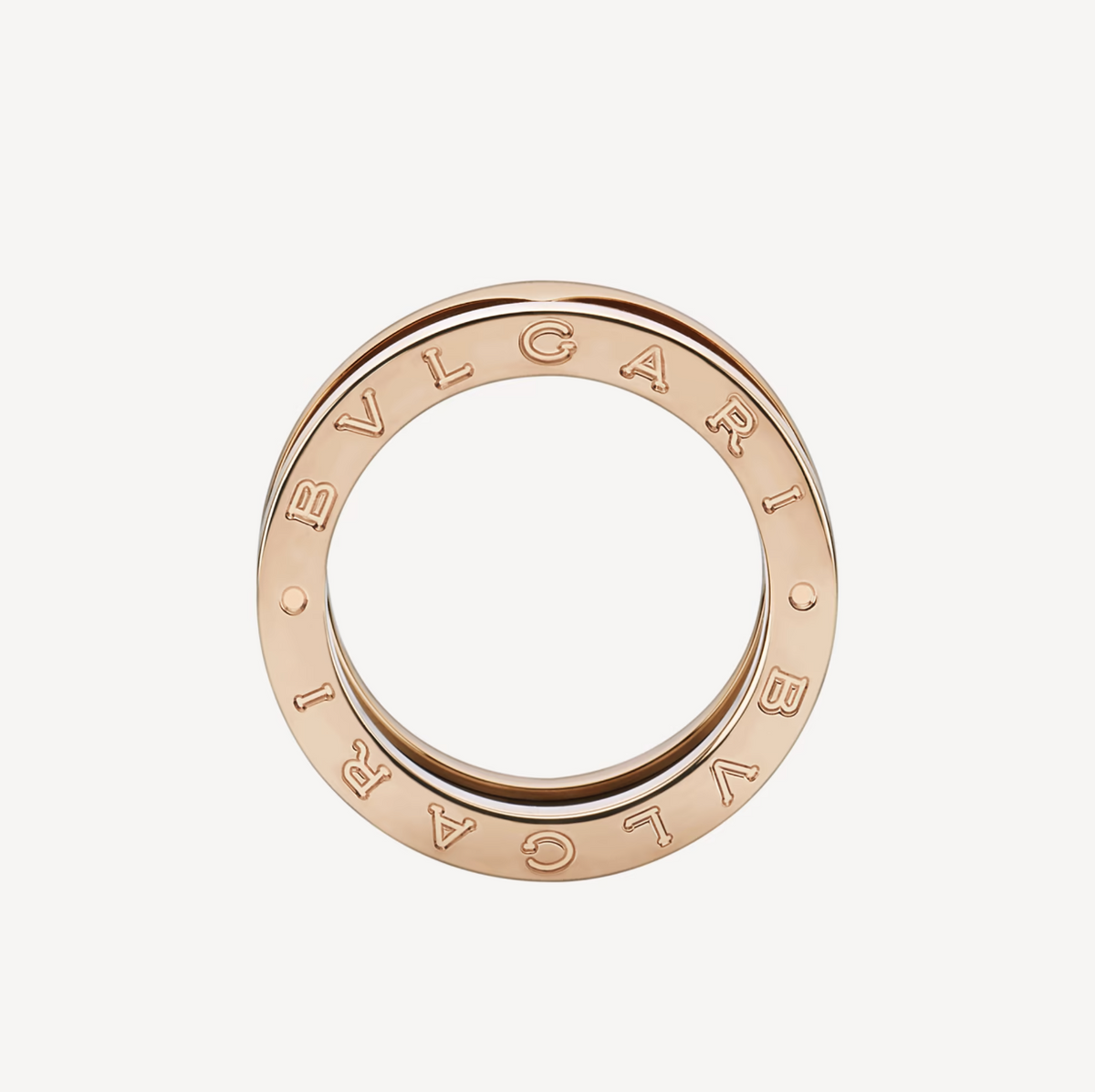 [Eterna Jewels]ZERO 1 TWO-BAND LOOPS AND BLACK CERAMIC PINK GOLD RING