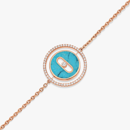 [Eterna Jewels]LUCKY MOVE TURQUOISE PINK GOLD DIAMOND BRACELET
