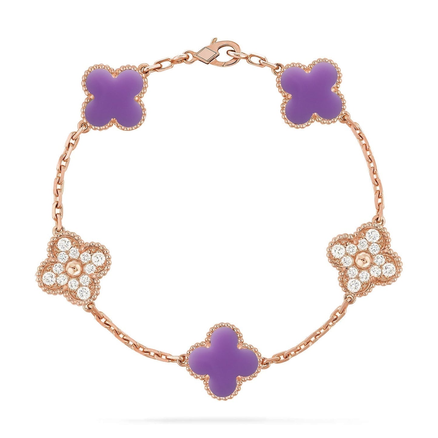 [Eterna Jewels]CLOVER 5 MOTIF LIGHT PURPLE BRACELET COLLECTION