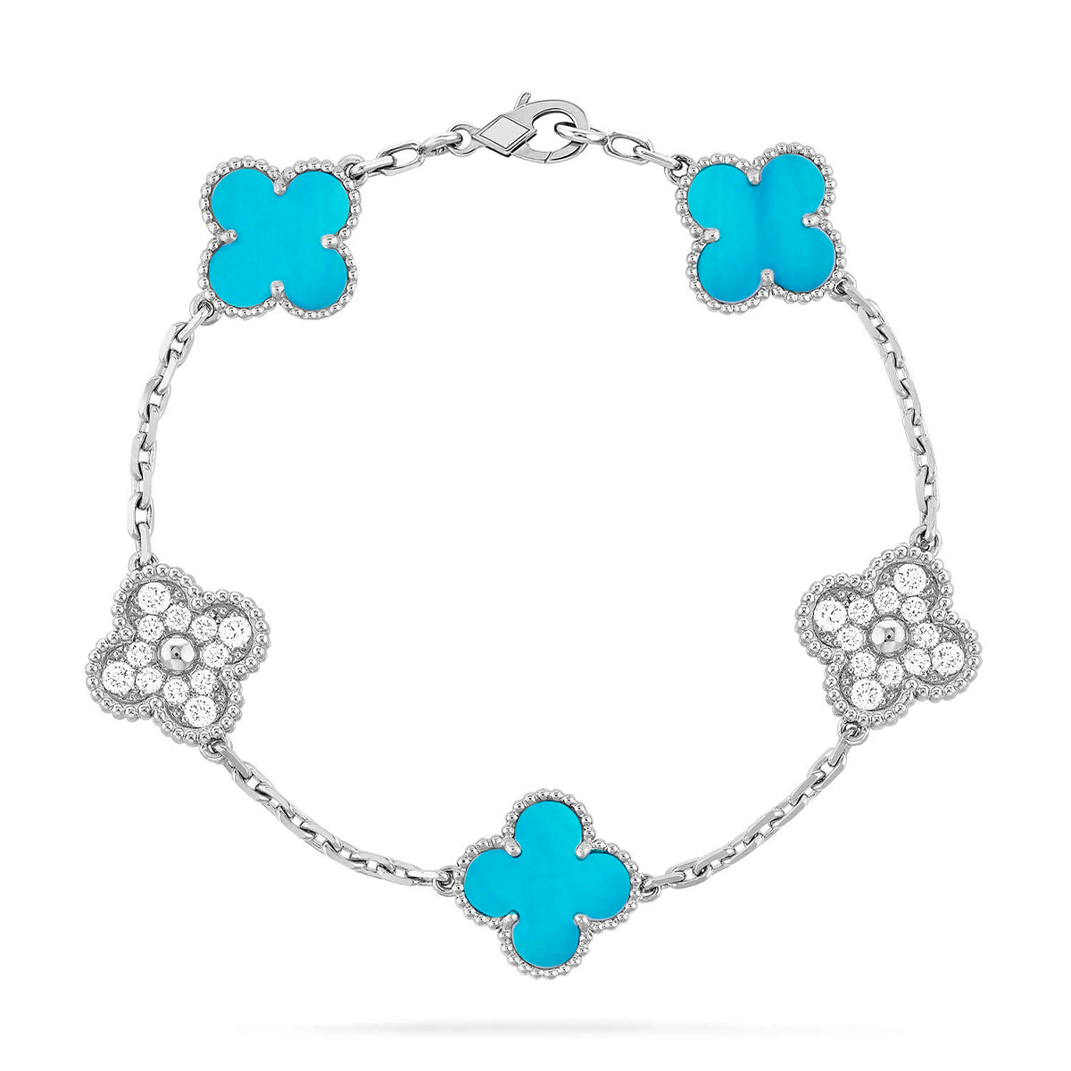 [Eterna Jewels] CLOVER 5 MOTIF TURQUOISE BRACELET COLLECTION