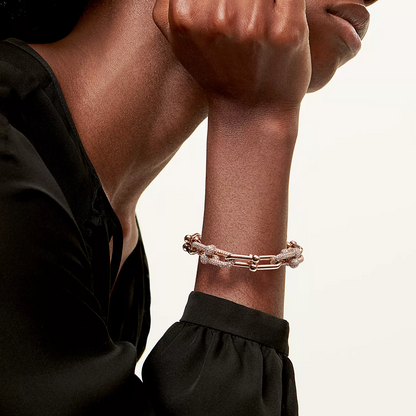 [Eterna Jewels]HARDWEAR LARGE LINK PINK GOLD PAVED DIAMOND BRACELET
