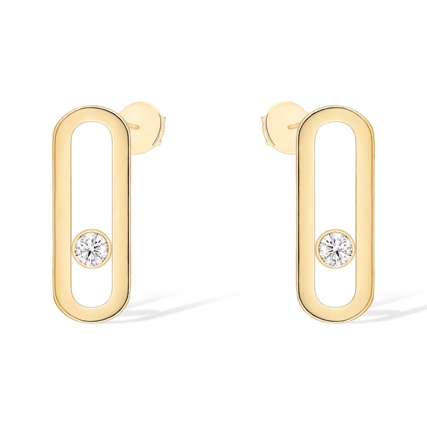 [Eterna Jewels]MOVE UNO SMALL 1 DIAMOND EARRINGS
