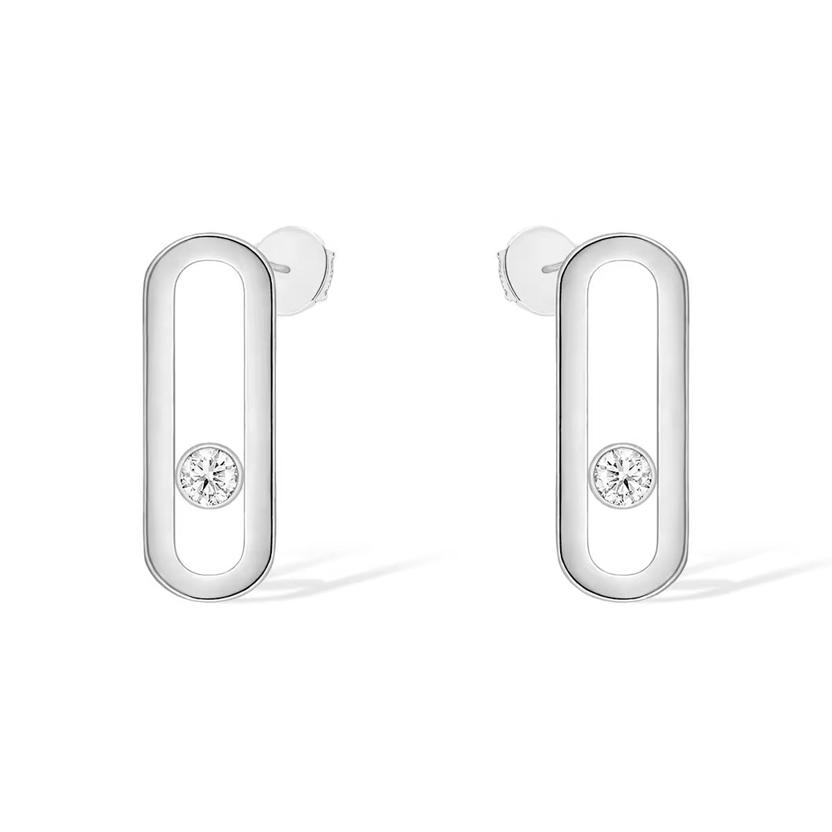 [Eterna Jewels]MOVE UNO SMALL 1 DIAMOND EARRINGS