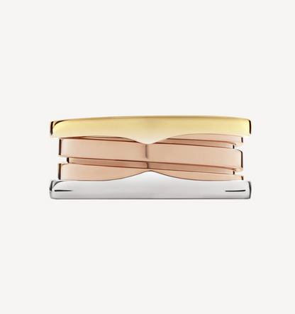 [Eterna Jewels]ZERO 1 THREE-BAND ROSE WHITE AND YELLOW RING