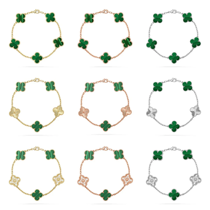 [Eterna Jewels] CLOVER 5 MOTIF MALACHITE BRACELET COLLECTION