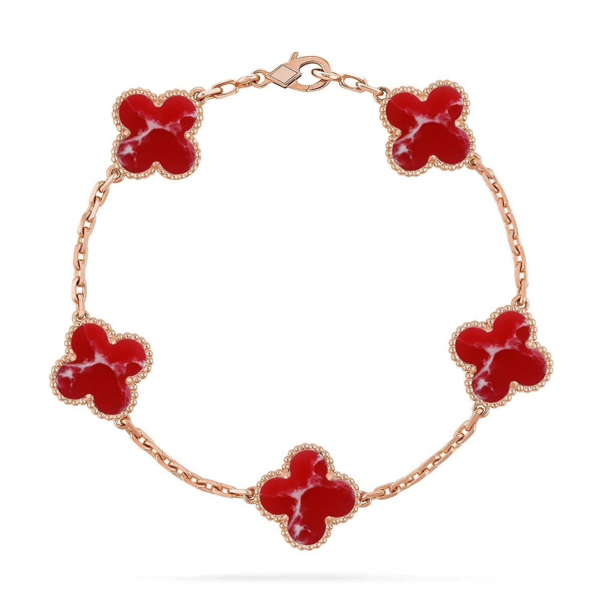 [Eterna Jewels]CLOVER 5 MOTIF RED PATTERN BRACELET COLLECTION