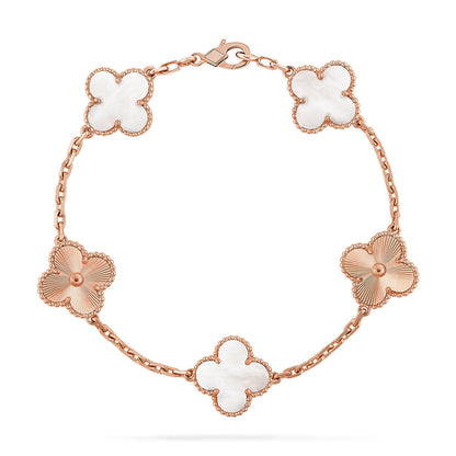 [Eterna Jewels]CLOVER WHITE PEARL MOP 5 MOTIF BRACELET COLLECTION