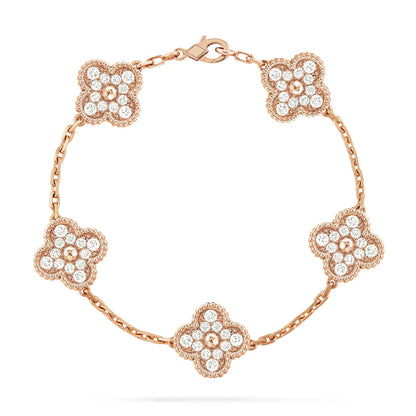 [Eterna  Jewelry] CLOVER 5 MOTIF FULL DIAMOND BRACELET COLLECTION