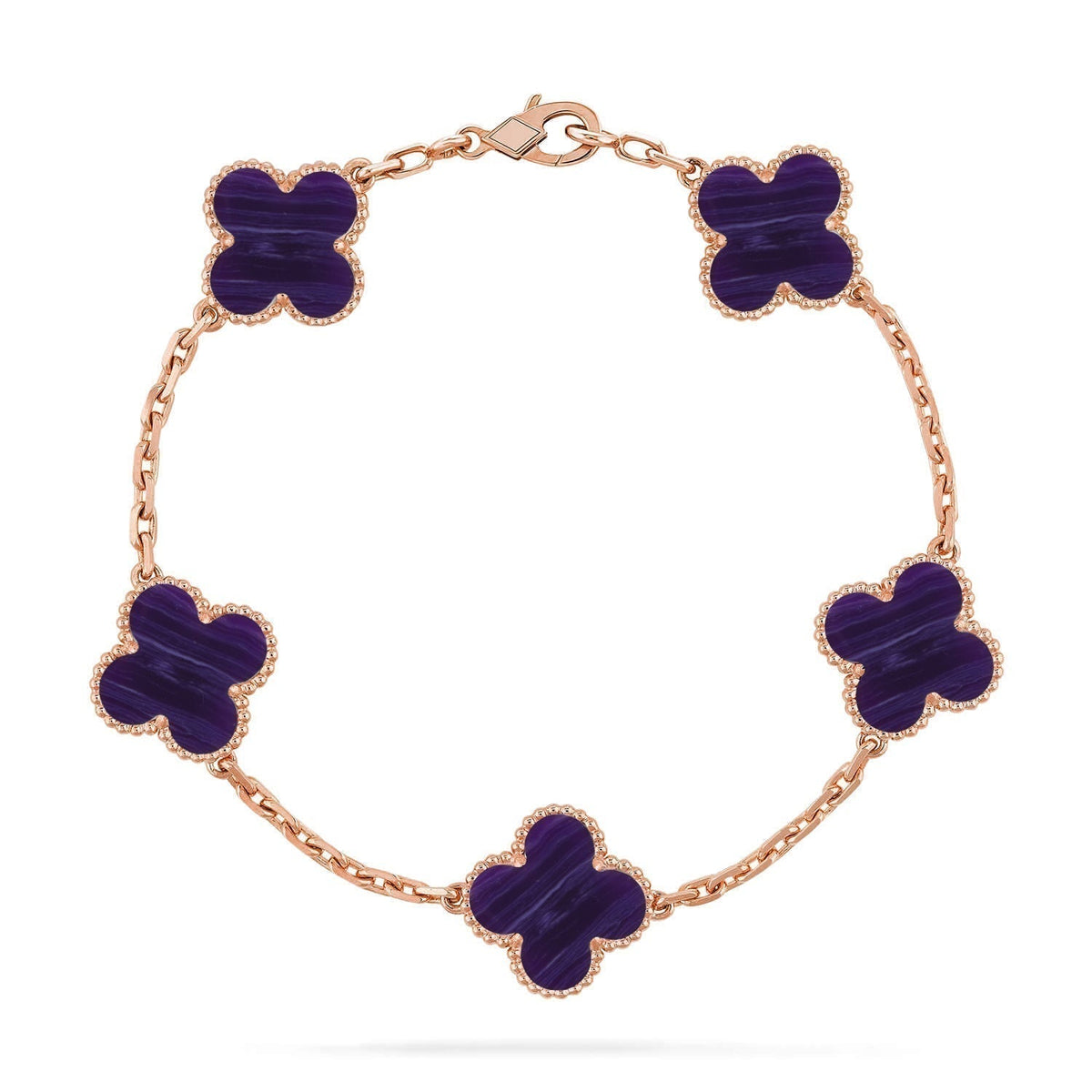 [Eterna Jewels]CLOVER 5 MOTIF PURPLE STRIPES BRACELET COLLECTION